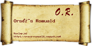 Orsós Romuald névjegykártya