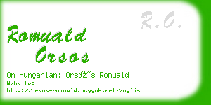 romuald orsos business card